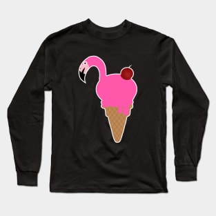 Flamingo Lover, Icecream Dripping Long Sleeve T-Shirt